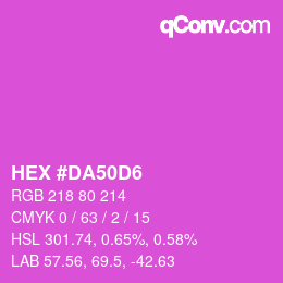 カラーコード: HEX #DA50D6 | qconv.com