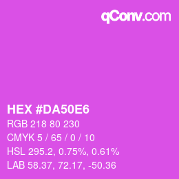 Color code: HEX #DA50E6 | qconv.com
