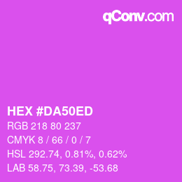 颜色代码: HEX #DA50ED | qconv.com