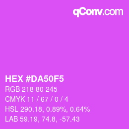 Color code: HEX #DA50F5 | qconv.com