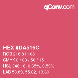 Color code: HEX #DA516C | qconv.com