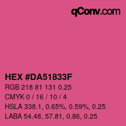 カラーコード: HEX #DA51833F | qconv.com