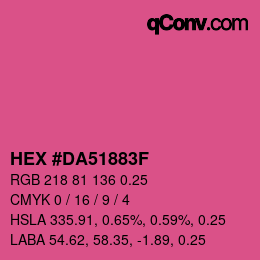 カラーコード: HEX #DA51883F | qconv.com