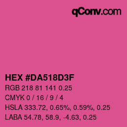 Código de color: HEX #DA518D3F | qconv.com
