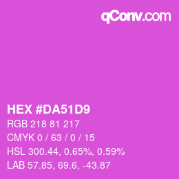 Color code: HEX #DA51D9 | qconv.com
