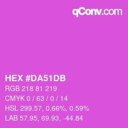 カラーコード: HEX #DA51DB | qconv.com