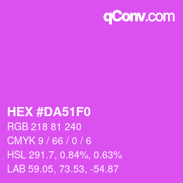 Color code: HEX #DA51F0 | qconv.com