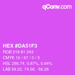 Color code: HEX #DA51F3 | qconv.com