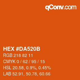 Color code: HEX #DA520B | qconv.com
