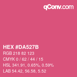 Color code: HEX #DA527B | qconv.com