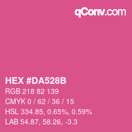 Code couleur: HEX #DA528B | qconv.com