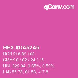 カラーコード: HEX #DA52A6 | qconv.com