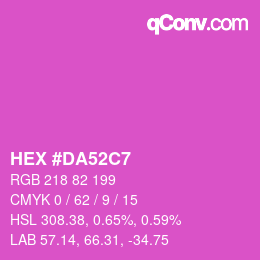 カラーコード: HEX #DA52C7 | qconv.com