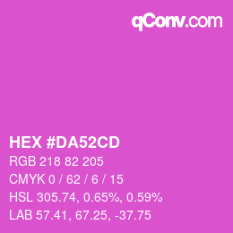 Color code: HEX #DA52CD | qconv.com