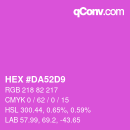 カラーコード: HEX #DA52D9 | qconv.com