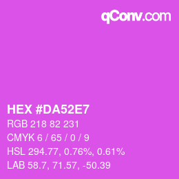 カラーコード: HEX #DA52E7 | qconv.com