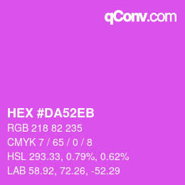 Color code: HEX #DA52EB | qconv.com