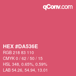 Color code: HEX #DA536E | qconv.com