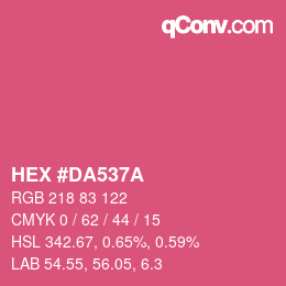 Color code: HEX #DA537A | qconv.com
