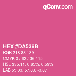 Color code: HEX #DA538B | qconv.com