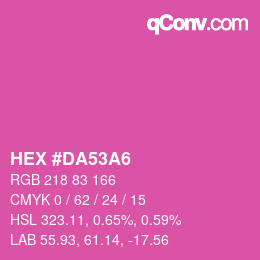 颜色代码: HEX #DA53A6 | qconv.com