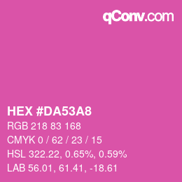カラーコード: HEX #DA53A8 | qconv.com