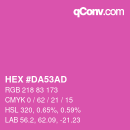 Color code: HEX #DA53AD | qconv.com