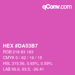 カラーコード: HEX #DA53B7 | qconv.com