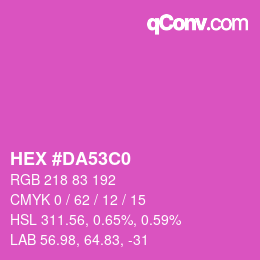 カラーコード: HEX #DA53C0 | qconv.com
