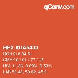 Color code: HEX #DA5433 | qconv.com