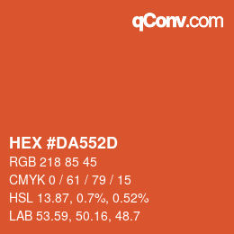 Color code: HEX #DA552D | qconv.com