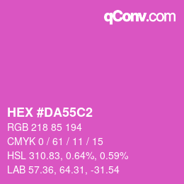 カラーコード: HEX #DA55C2 | qconv.com