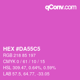 カラーコード: HEX #DA55C5 | qconv.com
