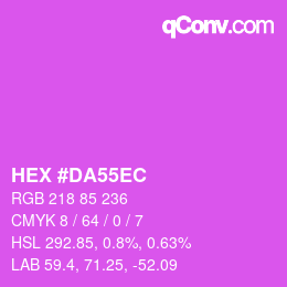 Color code: HEX #DA55EC | qconv.com