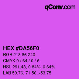 Color code: HEX #DA56F0 | qconv.com