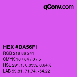 カラーコード: HEX #DA56F1 | qconv.com