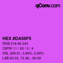 カラーコード: HEX #DA56F5 | qconv.com