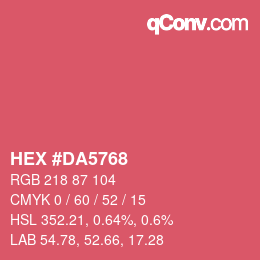 Color code: HEX #DA5768 | qconv.com