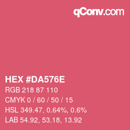 Color code: HEX #DA576E | qconv.com