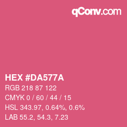 Color code: HEX #DA577A | qconv.com