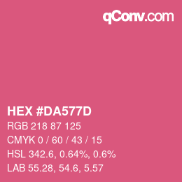 カラーコード: HEX #DA577D | qconv.com