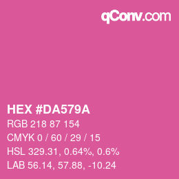 Color code: HEX #DA579A | qconv.com