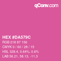 Color code: HEX #DA579C | qconv.com