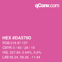カラーコード: HEX #DA579D | qconv.com
