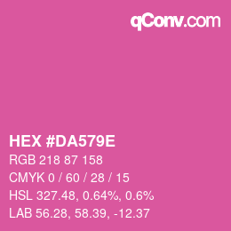 Color code: HEX #DA579E | qconv.com