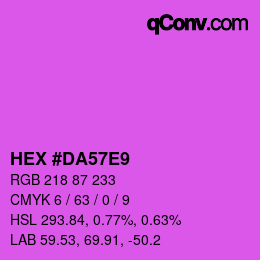 Color code: HEX #DA57E9 | qconv.com