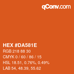 Color code: HEX #DA581E | qconv.com