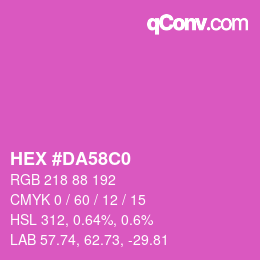 カラーコード: HEX #DA58C0 | qconv.com