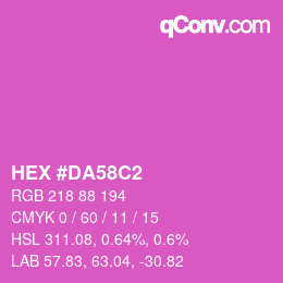 カラーコード: HEX #DA58C2 | qconv.com