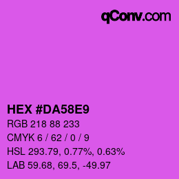 Color code: HEX #DA58E9 | qconv.com